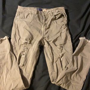 high waisted army green jeans